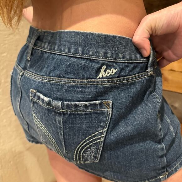 Hollister Y2K Retro 2000's Micro Mini Vintage Denim Skirt 7 Skater Fairy Grunge - Picture 6 of 16